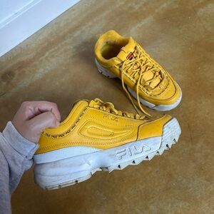 Yellow Fila Disruptor sneaks (size 7.5 W)